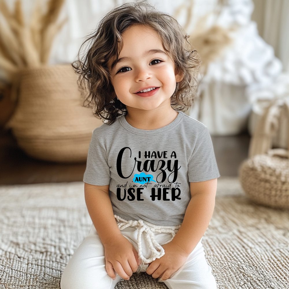 Cute Infant Tee for Crazy Aunts, Baby Shirt Gift, Newborn Outfit, Fun Family Tee, Adorable Kids Apparel