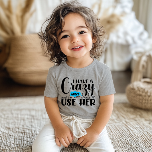 Cute Infant Tee for Crazy Aunts, Baby Shirt Gift, Newborn Outfit, Fun Family Tee, Adorable Kids Apparel