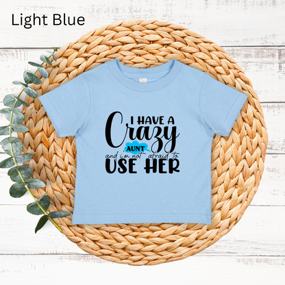 Cute Infant Tee for Crazy Aunts, Baby Shirt Gift, Newborn Outfit, Fun Family Tee, Adorable Kids Apparel