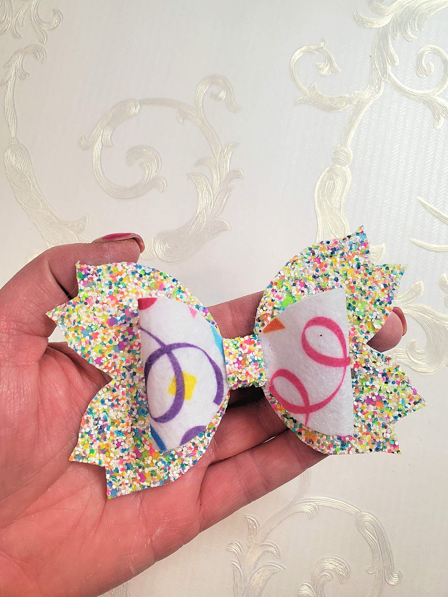 Birthday Confetti Hair Bow for Girls