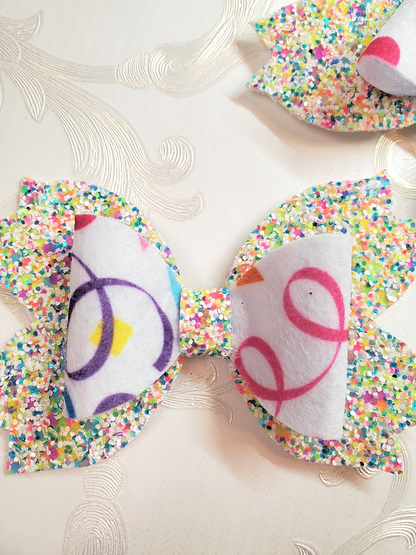 Birthday Confetti Hair Bow for Girls
