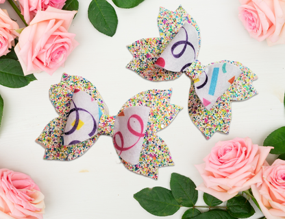 Birthday Confetti Hair Bow for Girls
