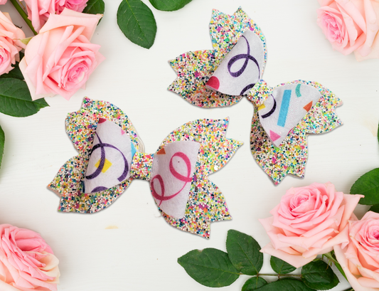 Birthday Confetti Hair Bow for Girls