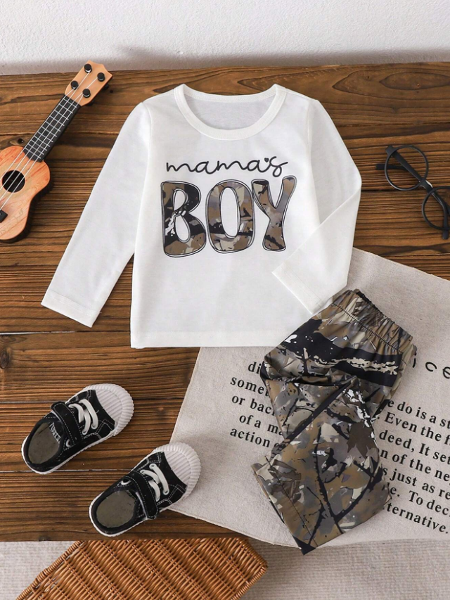 Mama’s Boy” Camo Outfit Set