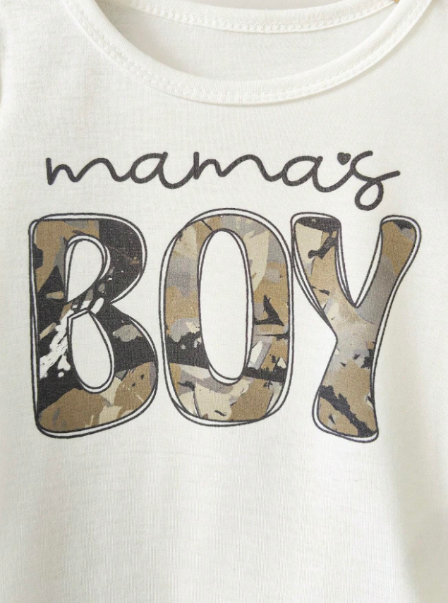 Mama’s Boy” Camo Outfit Set