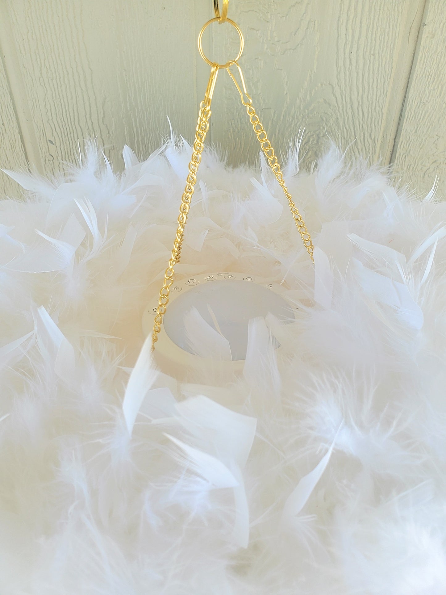 Elegant Feather and Crown Mobile with Crystals