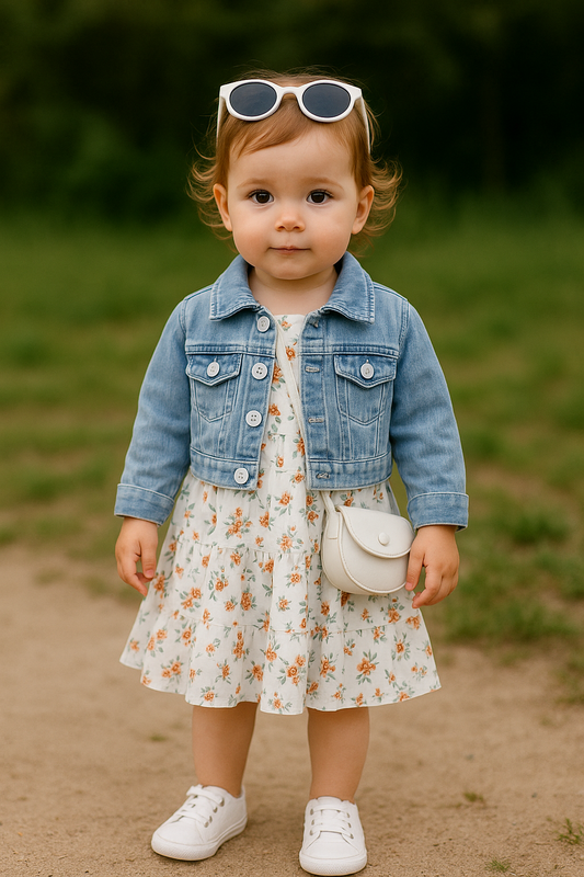 Floral Sundress & Denim Jacket Set