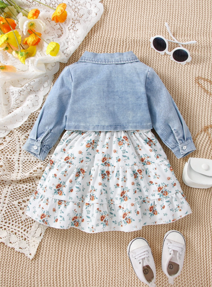 Floral Sundress & Denim Jacket Set