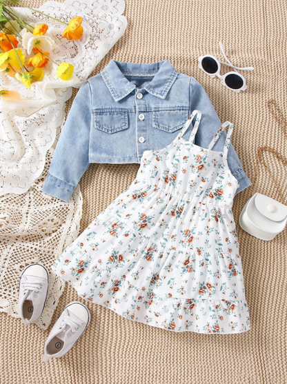 Floral Sundress & Denim Jacket Set