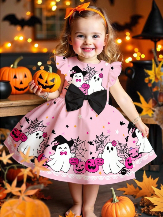 Pink Halloween Ghost Party Dress