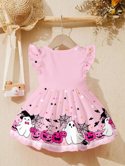 Pink Halloween Ghost Party Dress