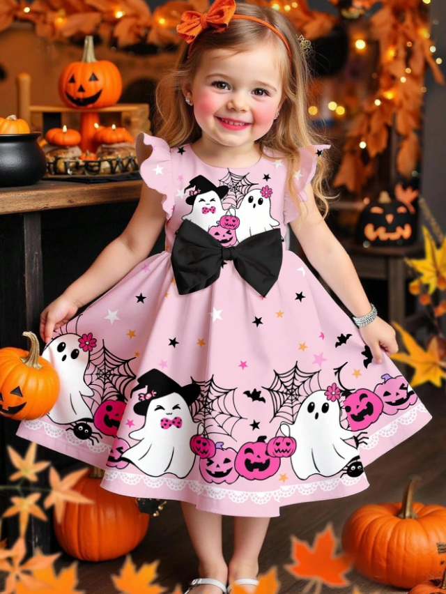 Pink Halloween Ghost Party Dress
