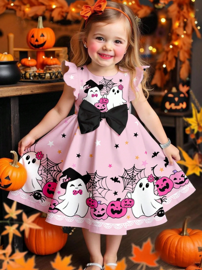 Pink Halloween Ghost Party Dress