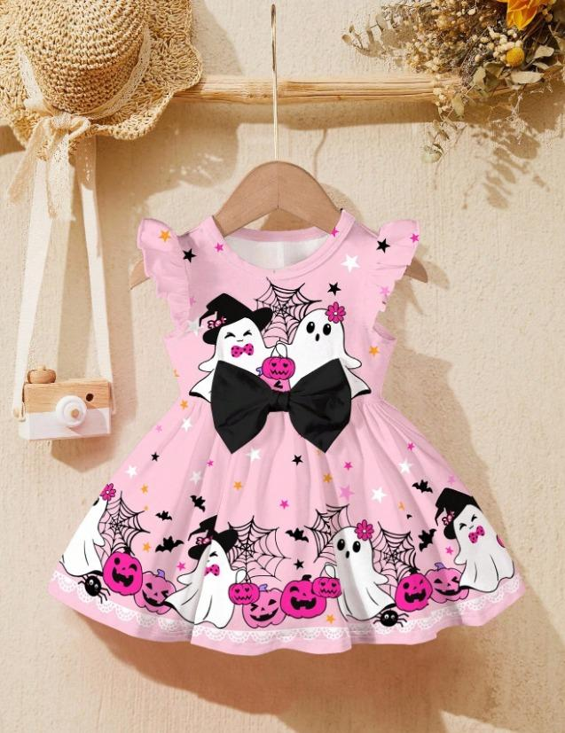 Pink Halloween Ghost Party Dress
