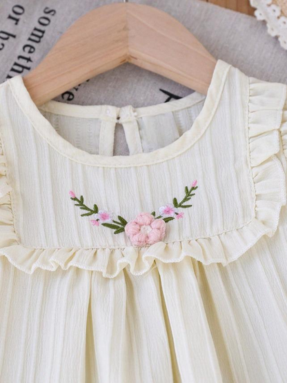 Vintage-Inspired Floral Embroidered Romper