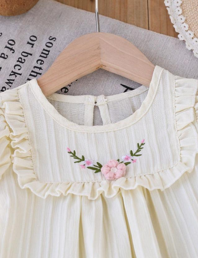 Vintage-Inspired Floral Embroidered Romper