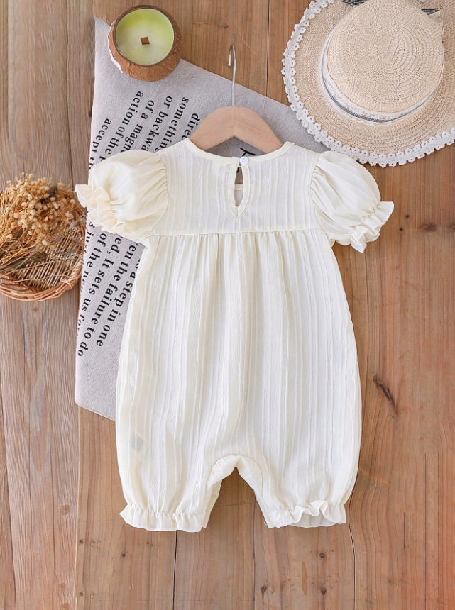 Vintage-Inspired Floral Embroidered Romper